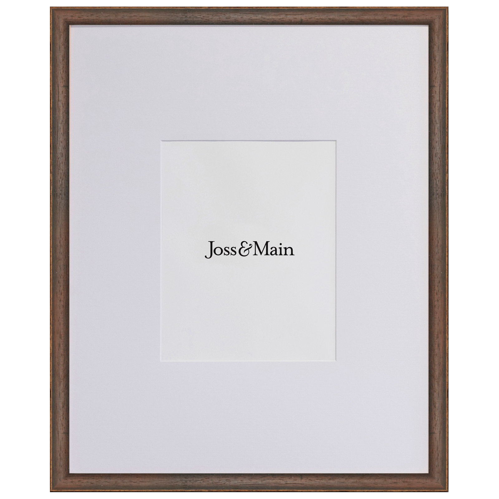 Mabe Wood Beveled Picture Frame with Mat, Brown, 4" x 6"