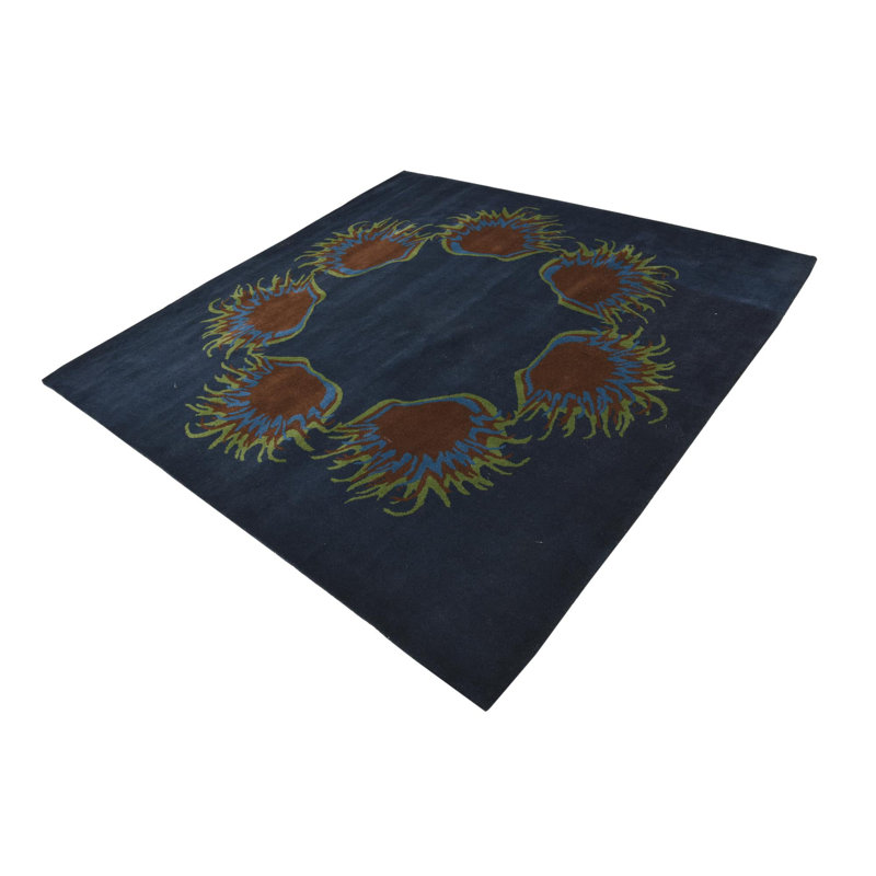 Tapis carré bleu marine Otto