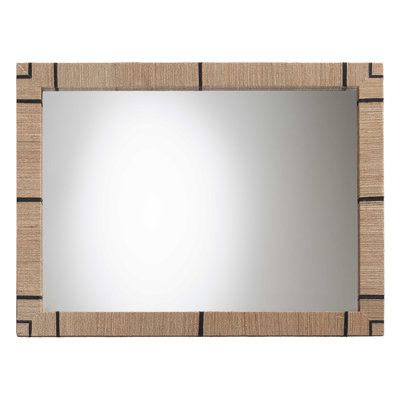 Cesia Bohemian Woven Grasscloth Rectangle Accent Mirror