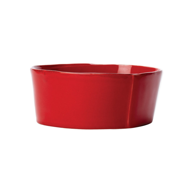 VIETRI Lastra Serving Bowl, White, 3.5" H x 8.5" W x 8.5" D