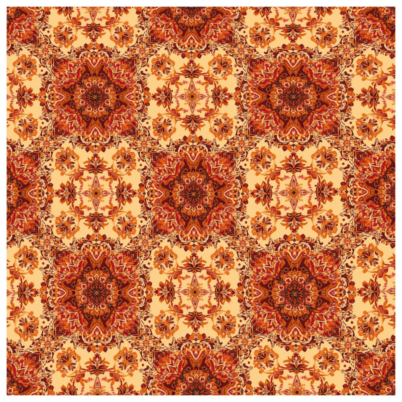 Édredon orné de mandala floral, Lit simple