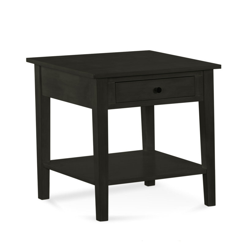 East Solid Wood End Table, Java