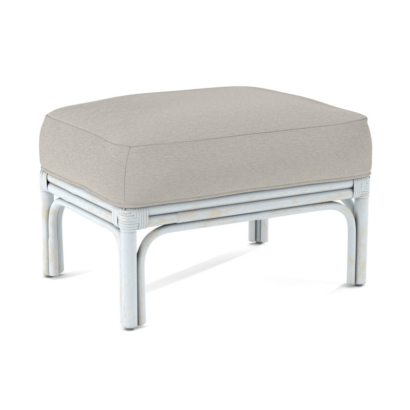 Boca Ottoman, Bisque, White Performance Fabric; 0851-94