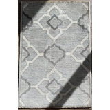 Tiny Knots Wool Geometric Area Rug in Sylvan Silver