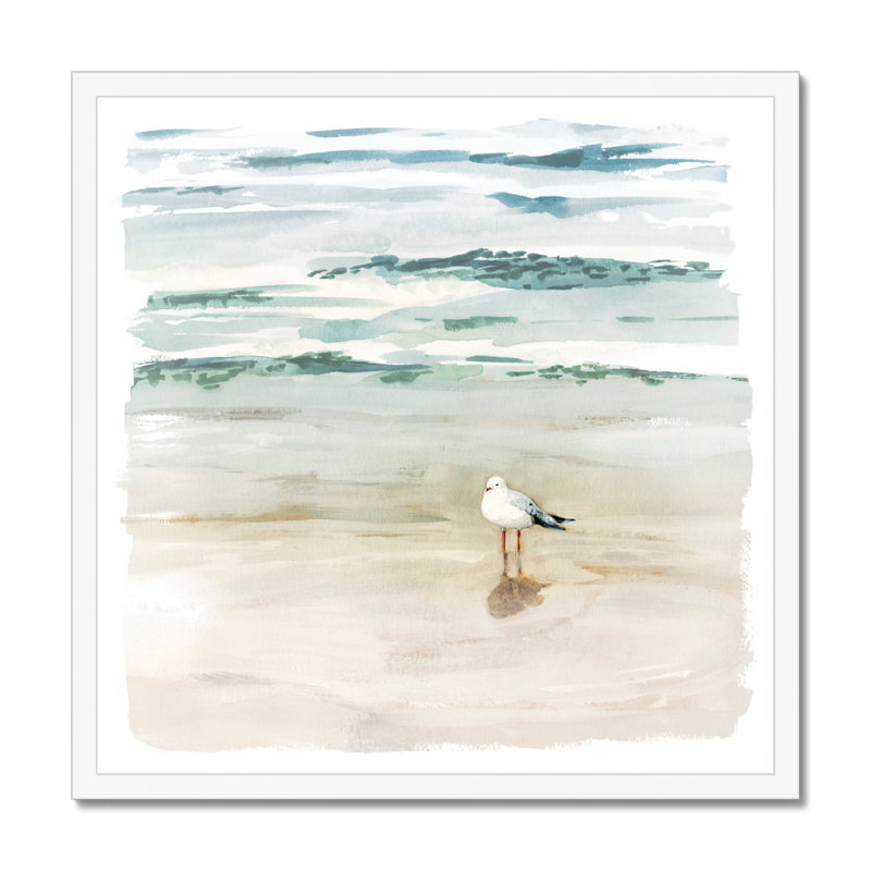 Seagull Cove II by Victoria Borges - Painting, White Framed Paper Print, 34cm H x 34cm W