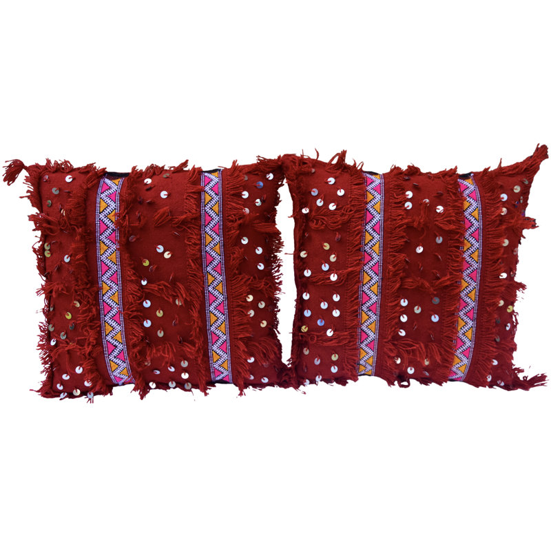 Rectangular Pillow Cover & Insert, Maroon/Pink/Red