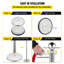 Ensemble de 8 chandeliers Silver Crowd Control, 35,4 po de hauteur, 201 pièces en acier inoxydable, barrière en velours, argent, base en béton robuste