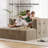 Boneless Modern Sofa With Removable Ottoman And Pillows-1564389739