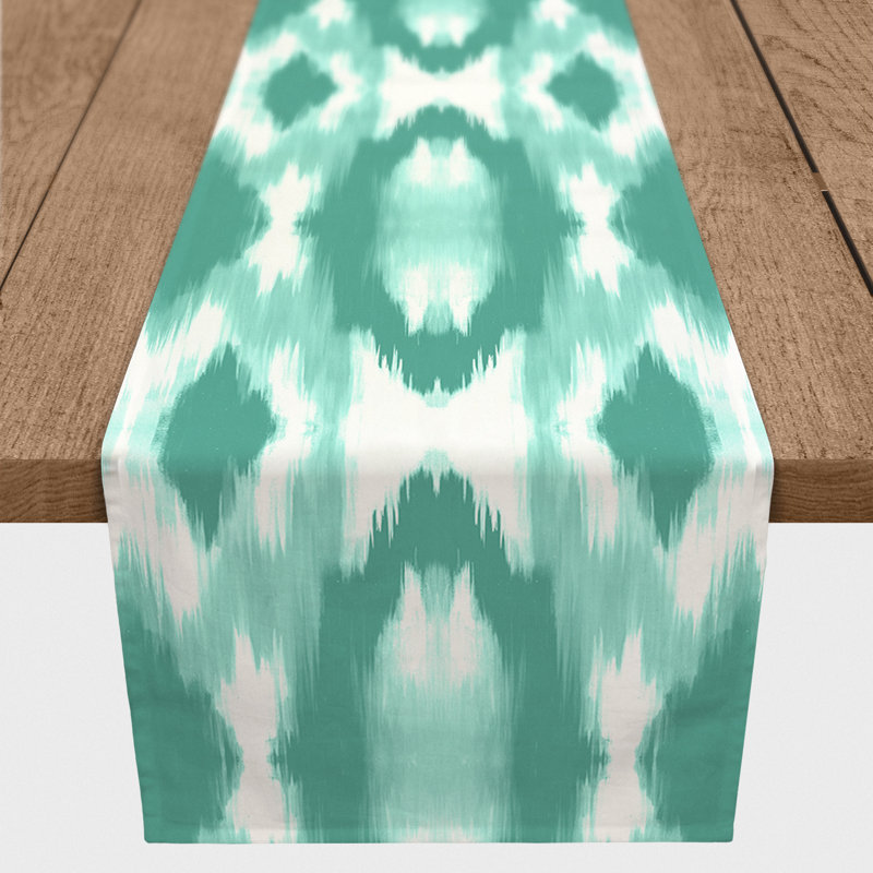 Doster Table Runner, Teal, 72" x 16", Geomestric