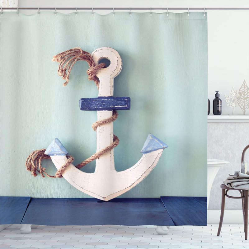 Ensemble de rideau de douche et crochets d’ancrage, H 69 po x l 105 po