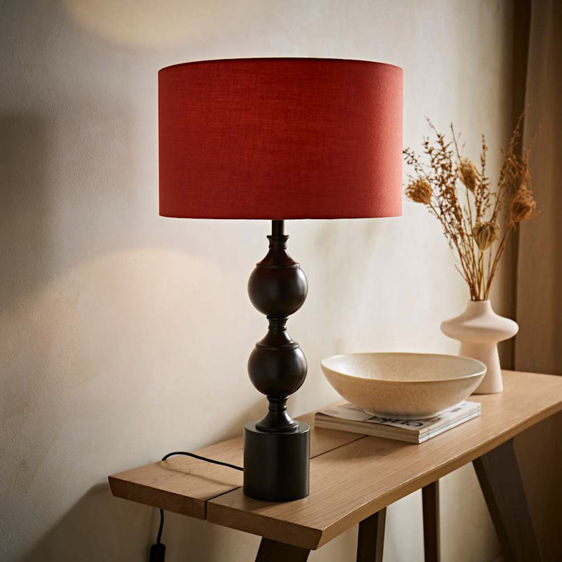Coe Metal Table Lamp, Red