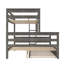 Lit superposé simple au-dessus de très grand lit double avec gigogne et échelle en bois massif - Multi-lit peu encombrant pour les enfants et les invités-861723221