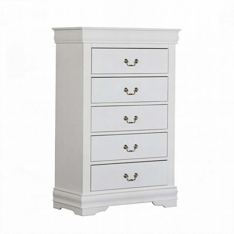 Commode 5 tiroirs, Blanc