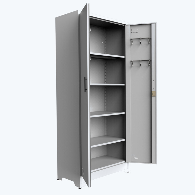Buffet décoratif 2 portes Mallak Steel, Blanc, L 31 po x P 15,74 po
