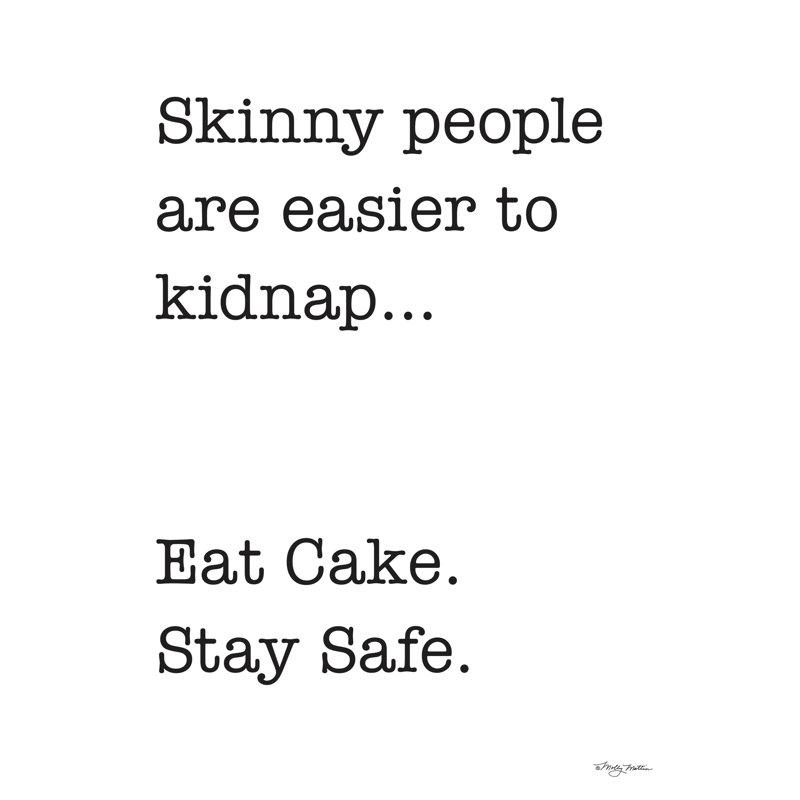 «Eat Cake». Restez en sécurité. par Molly Mattin, Blanc, Érable encadré, H 40 po x l 30 po