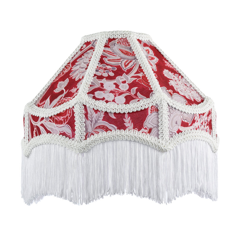20cm H Cotton Empire Lamp Shade ( No Direct Attachment Method ) in Red