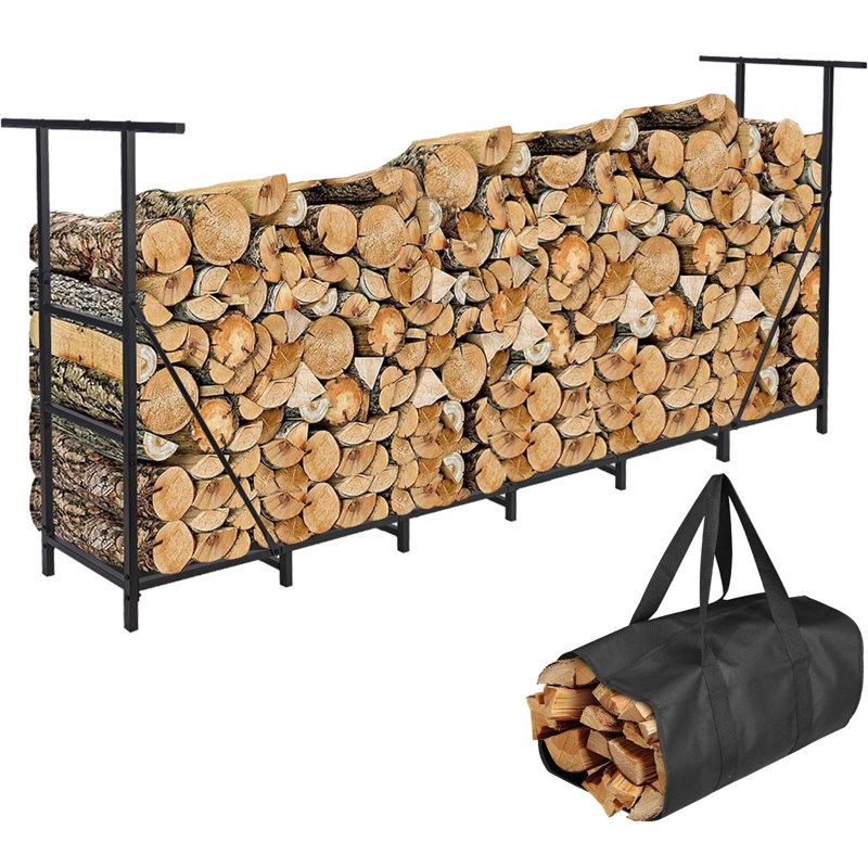 8ft Firewood Rack Outdoor
