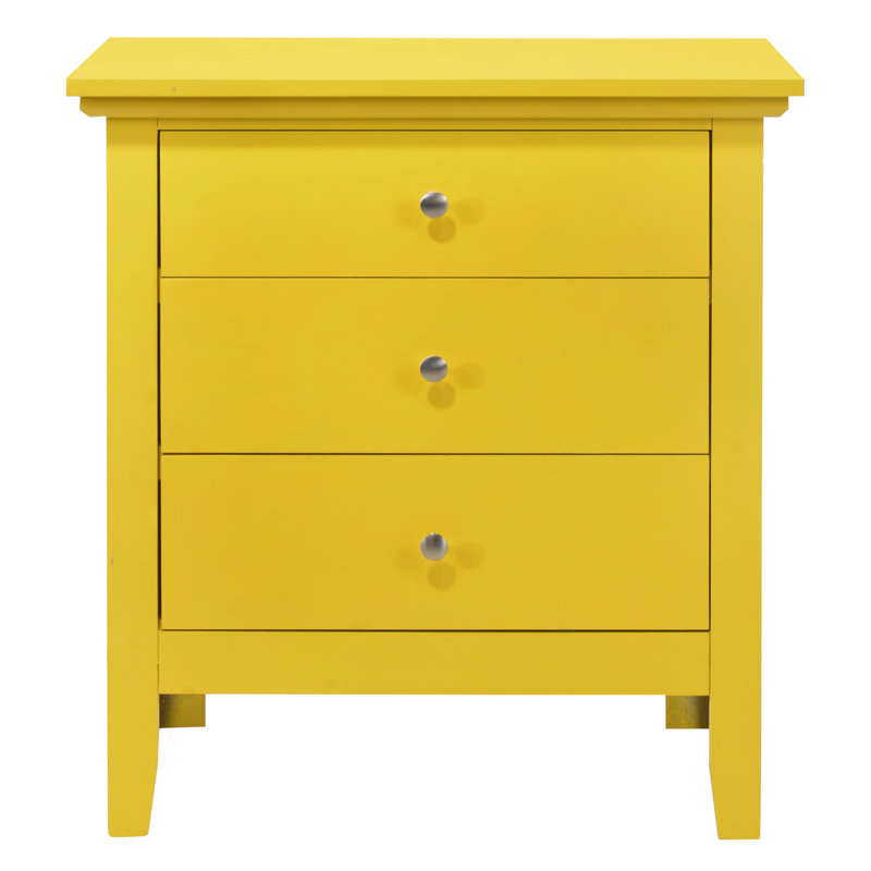Vibrant Casual Yellow Nightstand, Yellow