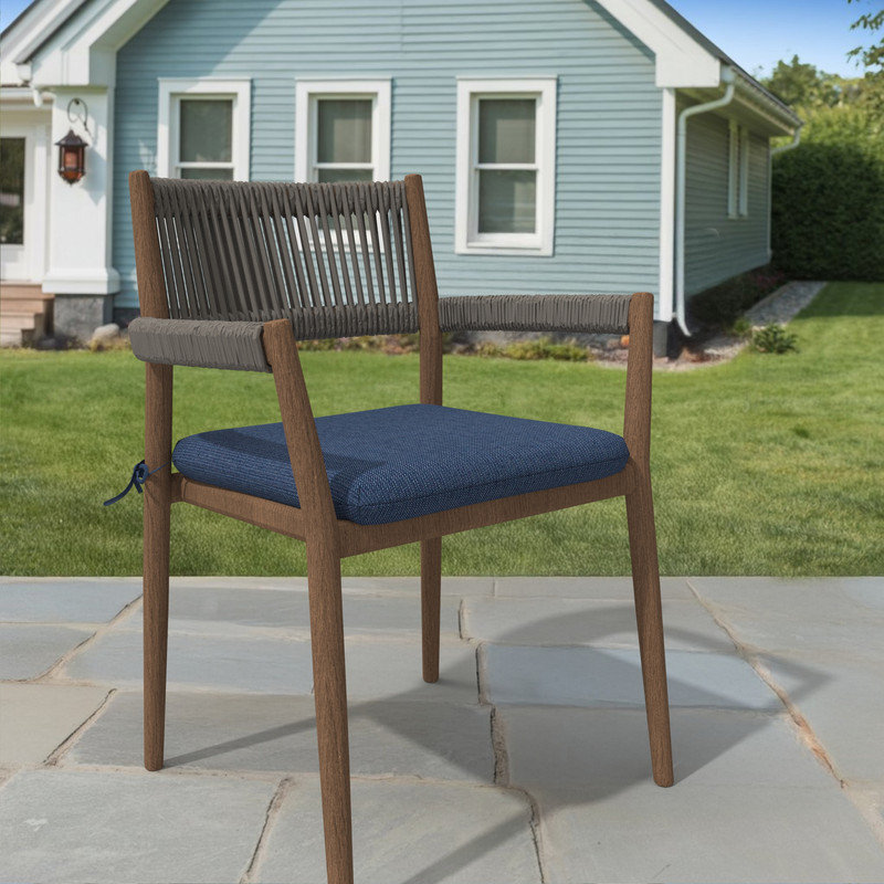 Sunbrella Square Dining Chair Cushions, 3" Foam Replacement Cushion, Spectrum Indigo