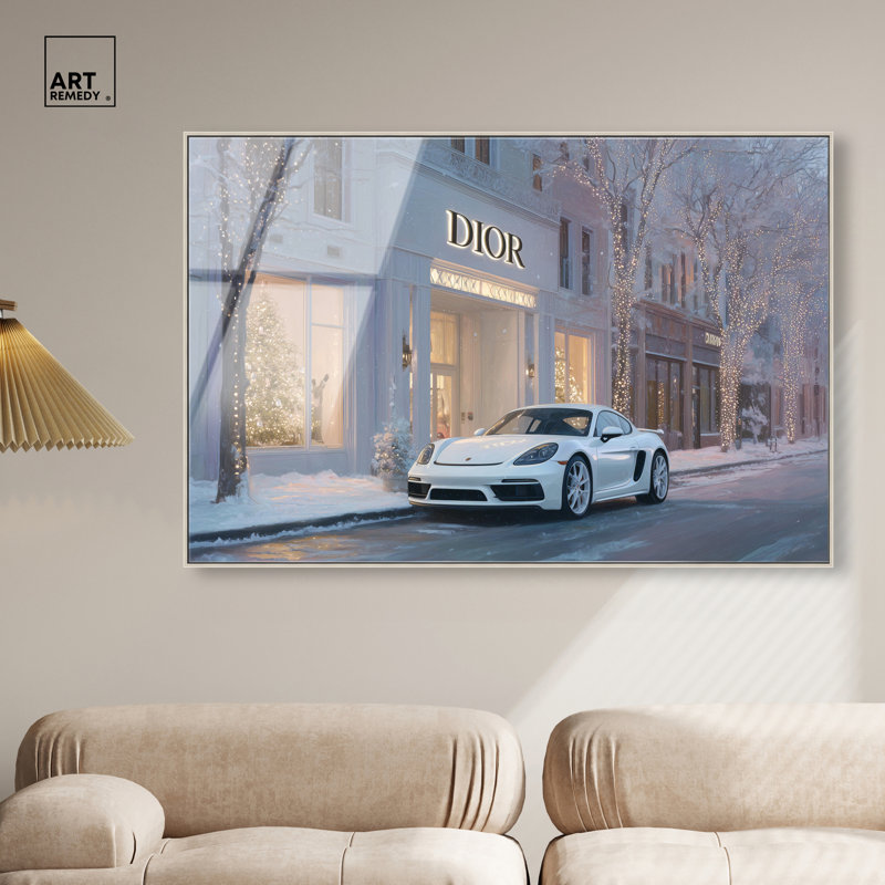 «Wonderful Winter Store», impression sur toile encadrée par Art Remedy, cadre argenté, 54 x 36, H 37 po x l 55 po