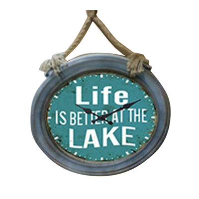 Horloge murale «Losey Life Better at Lake»