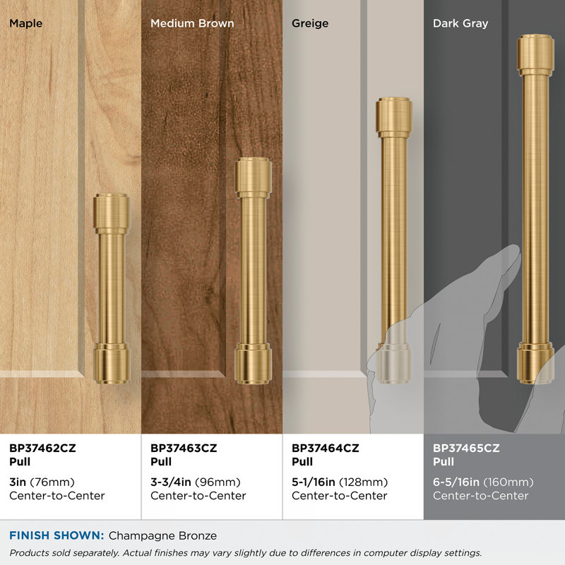 Faircrest Center-to-Center Cabinet Pull, 6 5/16", Champagne Bronze
