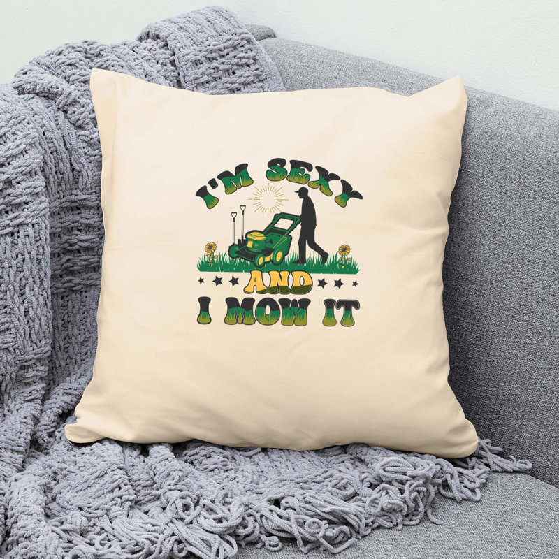 Citation amusante «Garden Lover» 877 - Coussin décoratif inclus, H 14 po x l 14 po