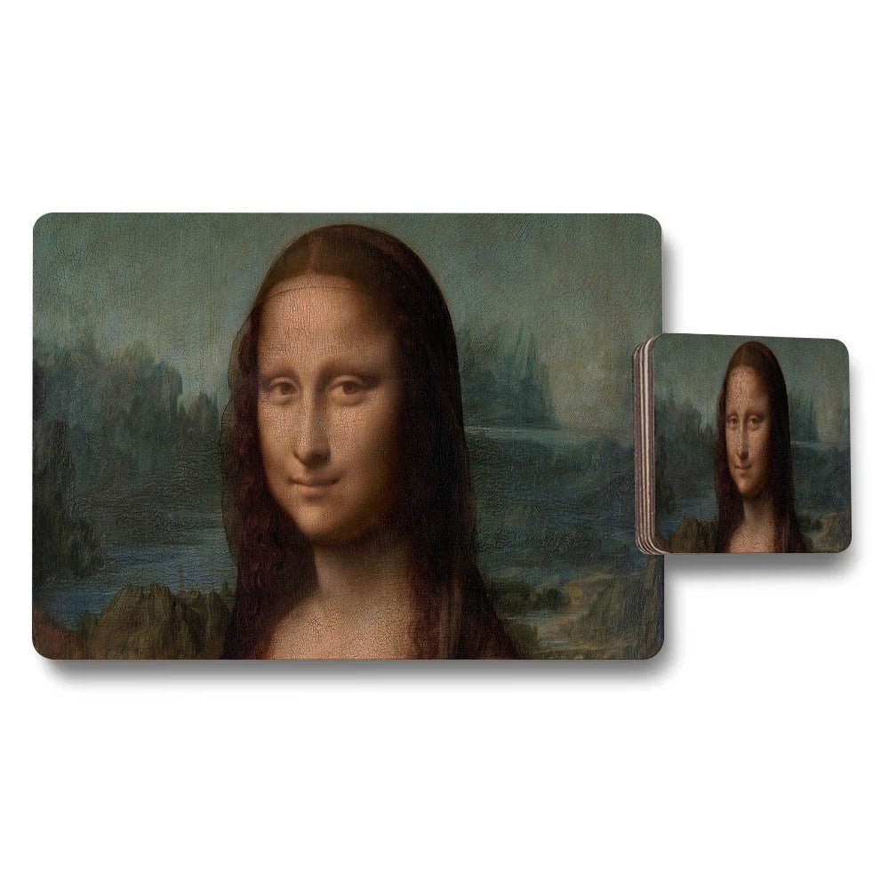Mona Lisa Placemats and Coaster Set for Dining Table Decor