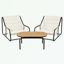 Ensemble de chaises longues d'extérieur 3 pièces-773499490