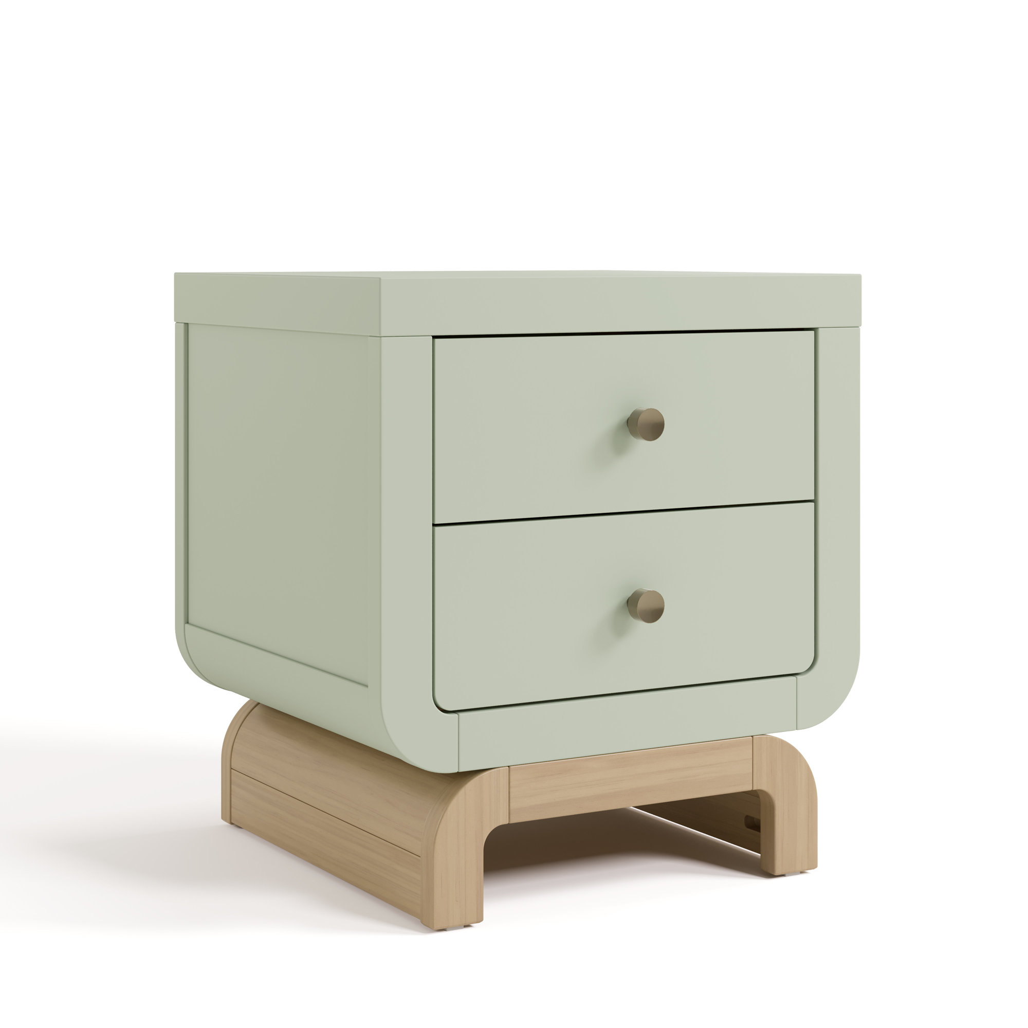 Santorini 2 Drawer Nightstand, Sage