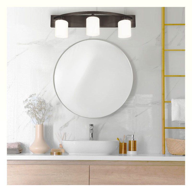 Éclairage de salle de bain à 3 lumières à intensité variable, Bronze huilé