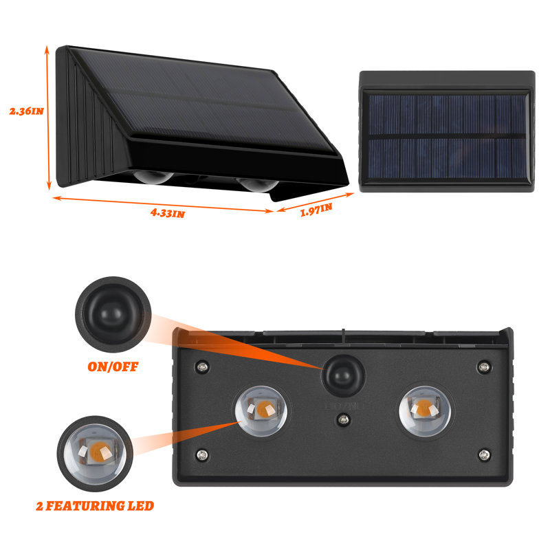 Satin Black Solar Powered Integrated LED Deck Light Kit