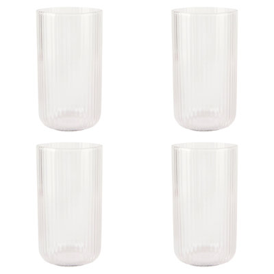 Set of 4 Tumbler 17oz Fluted Clear