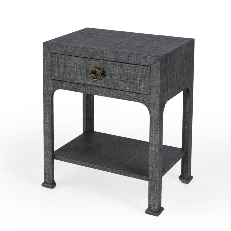 Chatham Raffia Nightstand, Charcoal