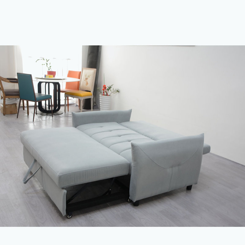 Canapé-lit futon, canapé futon avec dossier réglable, Gris clair