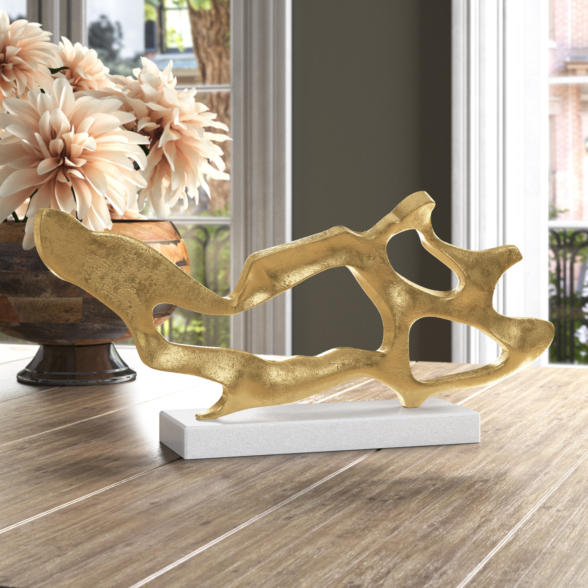Pepita Golden Drift Abstract Sculpture