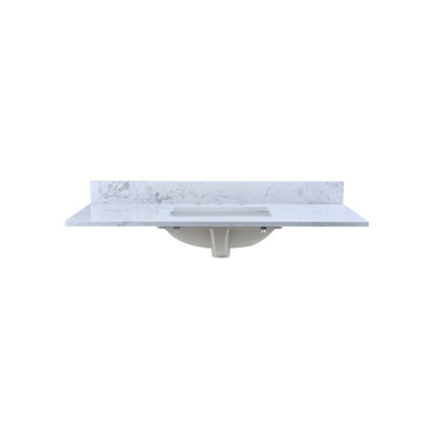 42'' Engineered Stone Single Bathroom Countertop With Sink – For Vanity Replacement, No Cabinet