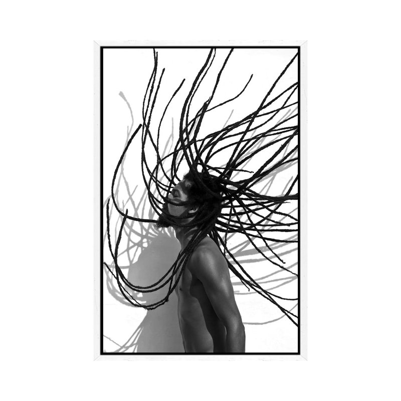 Locs by Gregory Prescott - Print on Canvas, 66.04 cm H x 45.72 cm W, White Framed Canvas
