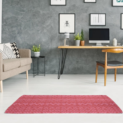 Tapis de zone rouge/rose fait main