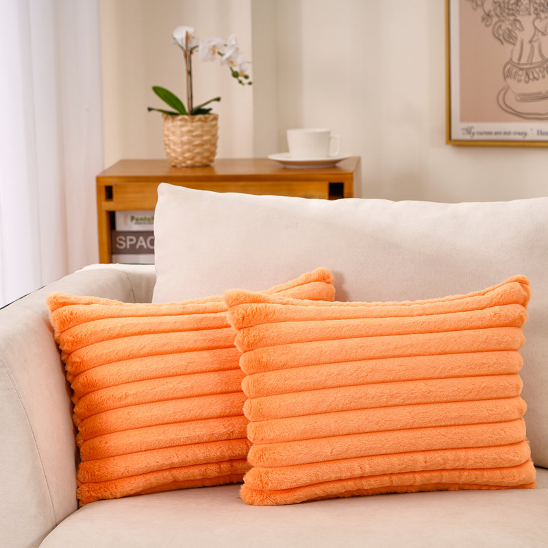 Housse de coussin rectangulaire et insert, Orange