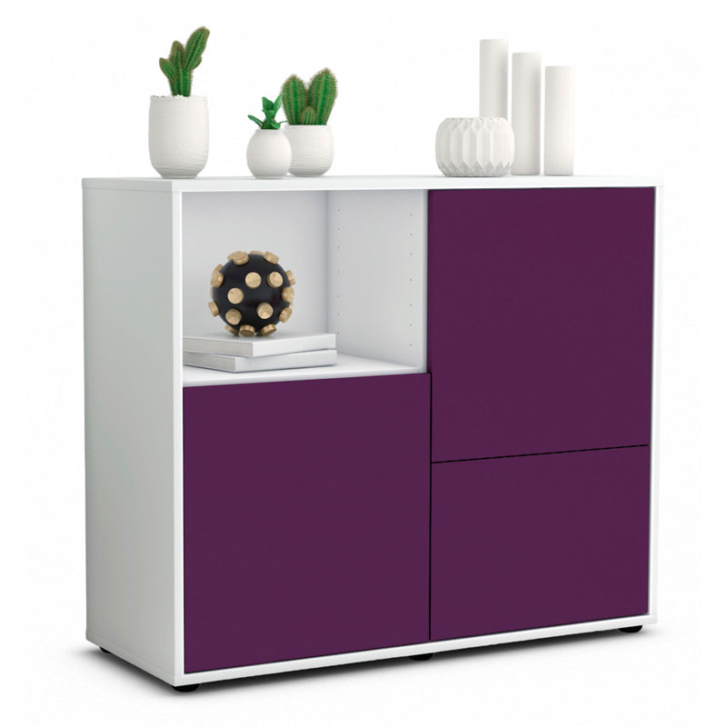 Powhattan 92cm Sideboard, White/Purple