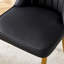 Ensemble de table et de table ronde pour table à manger Snow Mountain Slab - 47 po x 47 po avec 4 chaises en polyuréthane avec des lignes simples sur le dossier. Pieds en métal doré-2034281827-2034281826