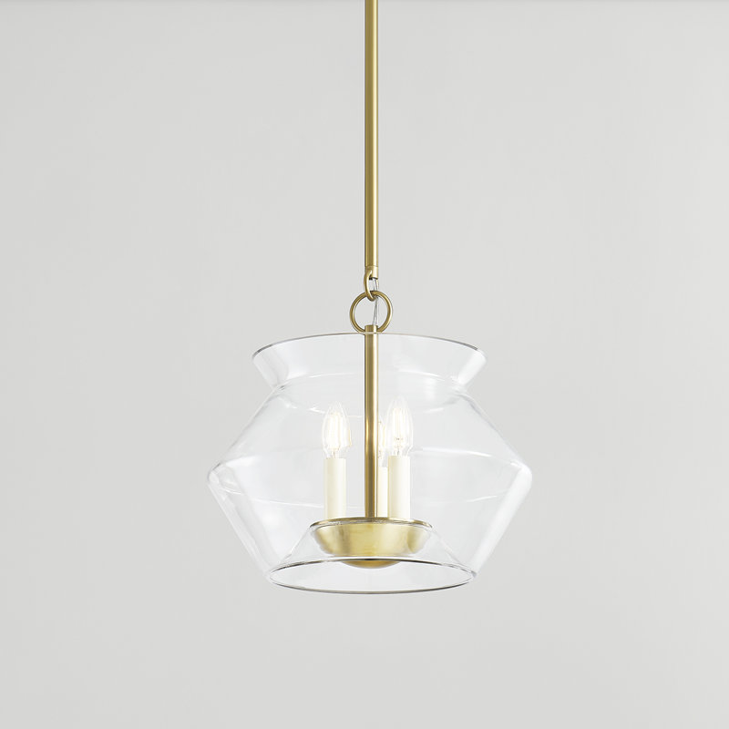 Lanterne 3 lumières Edmonton, Laiton vieilli, H 14 po x l 15 po x P 15 po
