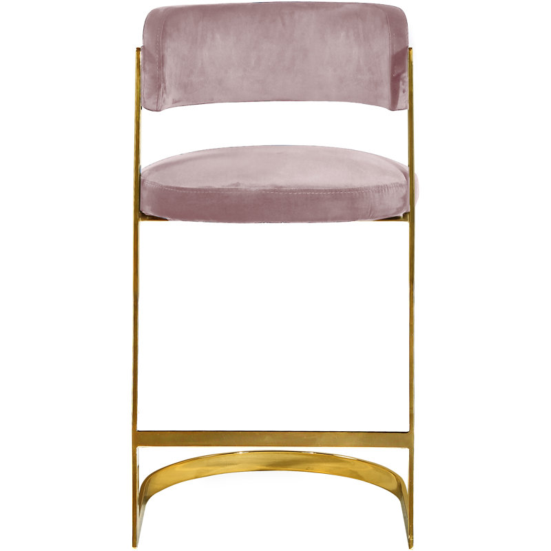 Wickley Upholstered Counter Stool with Metal Frame