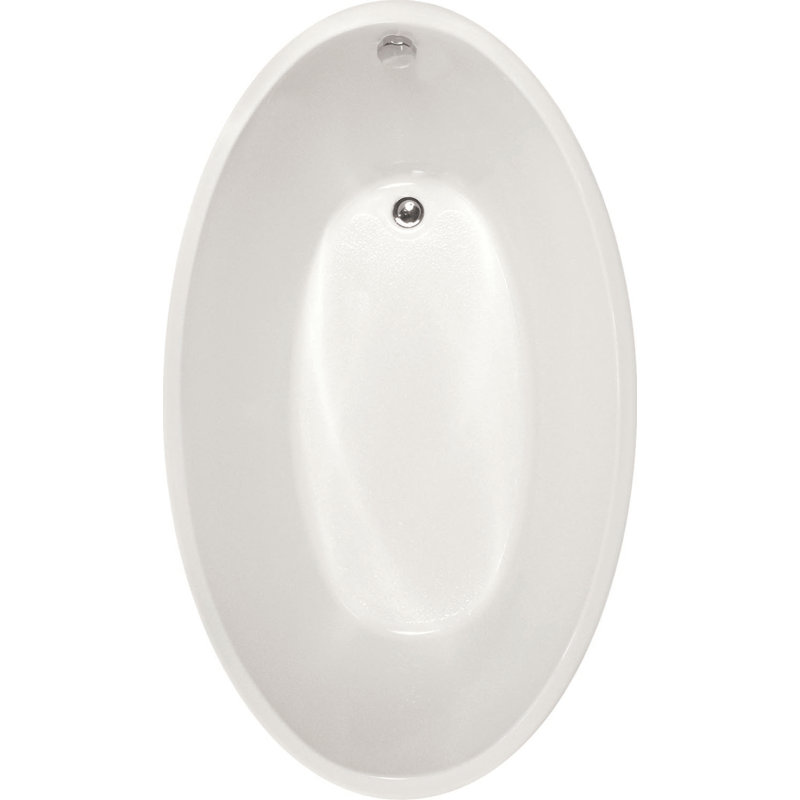 Carli 60'' L Soaking Bathtub, Bone, Satin Nickel