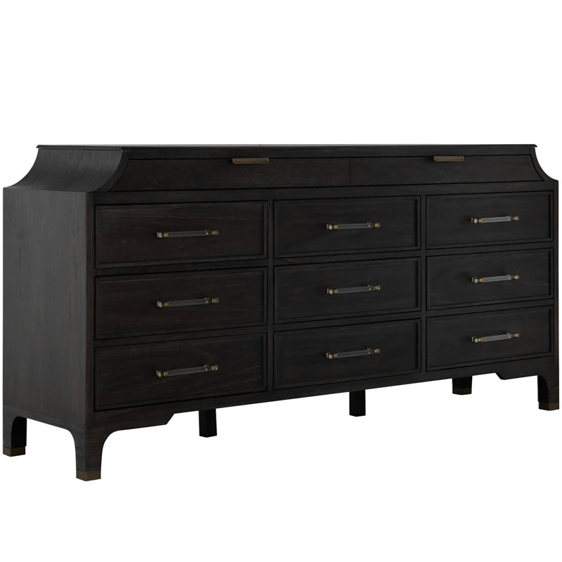 Alexandra 11 Drawer Dresser, Cerused Forest Black