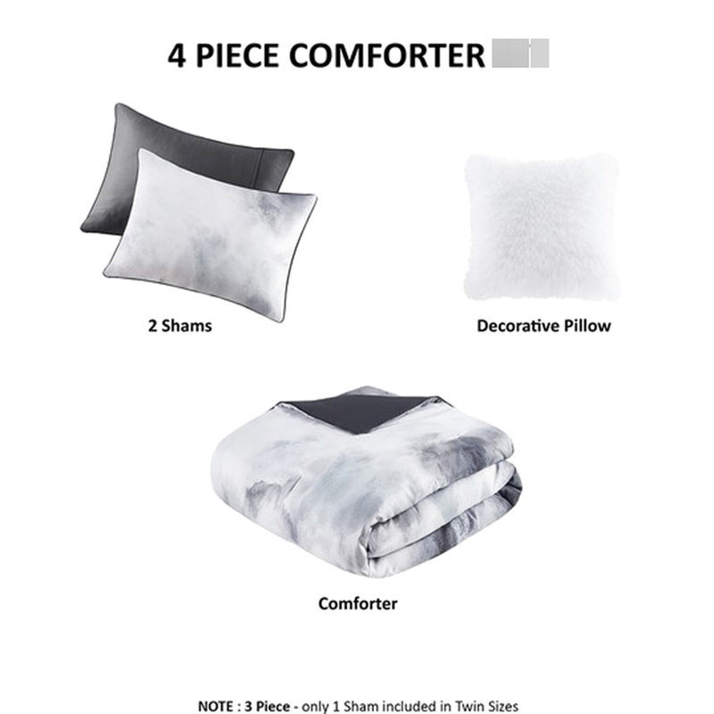 Multicolor Tie Dye Printed Bedding For King/ King - , Soft Fabric With Watercolor Filling, Machine Washable