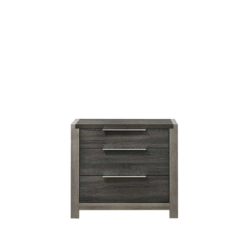 Table de chevet élégante en gris - Vaste espace de rangement pour une ambiance de chambre à coucher fonctionnelle avec un design