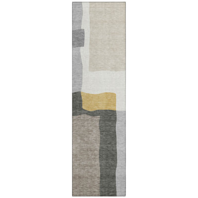 Machine Washable Indoor/Outdoor Chantille ACN2400 Abstract Rug