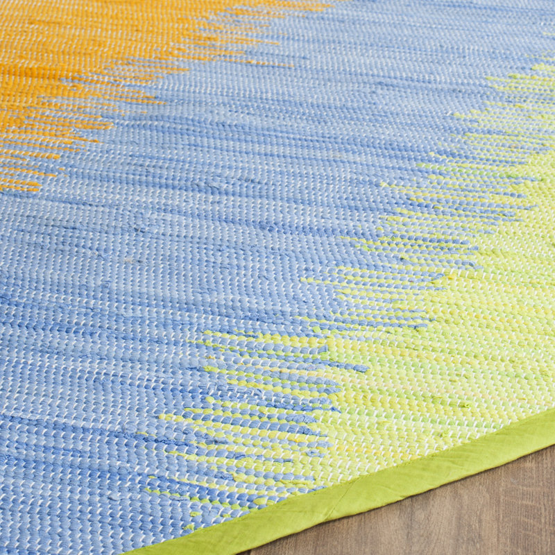Tapis rayé en coton tissé à la main Paynter, Rectangle 5 pi x 8 pi